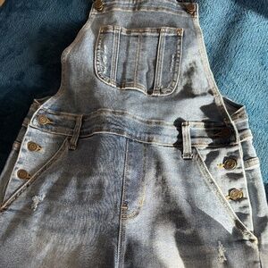 Sneak Peek Denim Overall Shorts
